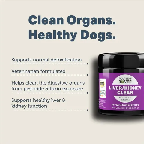Four Leaf Rover Liver Kidney Clean | Liver Kidney Function Support | Holistic Healthcare for Dogs