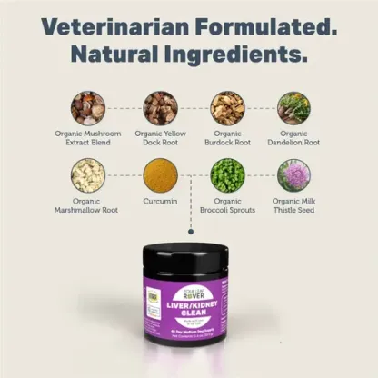 Four Leaf Rover Liver Kidney Clean | Liver Kidney Function Support | Holistic Healthcare for Dogs