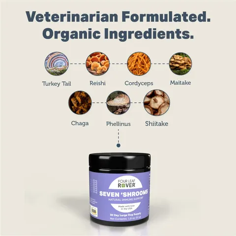 Four Leaf Rover Seven Shrooms | Cancer Immune Support | Holistic Healthcare for Dogs
