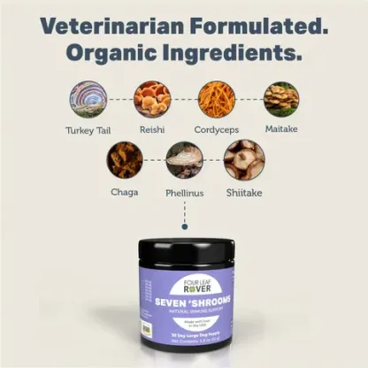 Four Leaf Rover Seven Shrooms | Cancer Immune Support | Holistic Healthcare for Dogs