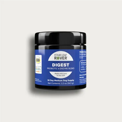 Four Leaf Rover Digest | Digestive Pancreatitis Support + Soil Based Probiotics | Holistic Healthcare for Dogs