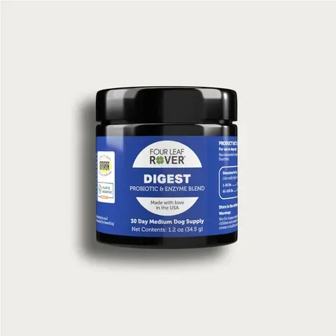 Four Leaf Rover Digest | Digestive Pancreatitis Support + Soil Based Probiotics | Holistic Healthcare for Dogs