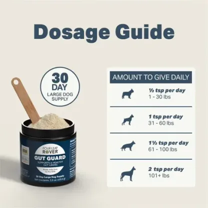 Four Leaf Rover Gut Guard | Soil Based Probiotics Diarrhea IBD Gut Support | Holistic Healthcare for Dogs