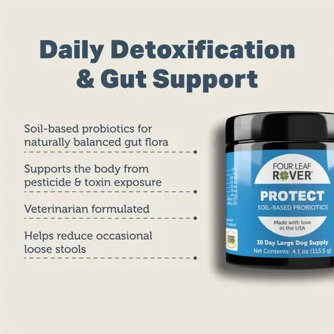 Four Leaf Rover Protect | Soil Based Probiotics + Prebiotics | Holistic Healthcare for Dogs