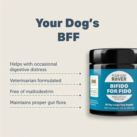 Four Leaf Rover Bifido For Fido | Pre and Probiotics Gut Support | Holistic Healthcare for Dogs
