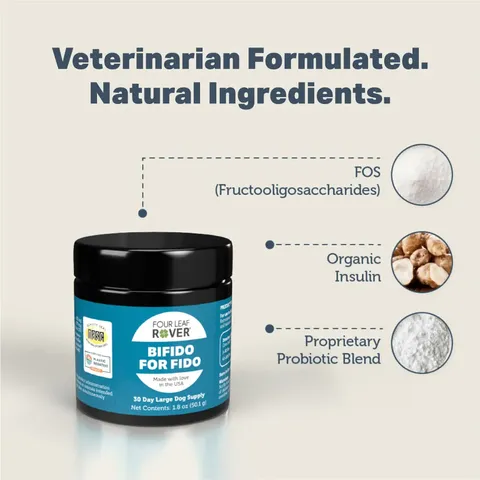 Four Leaf Rover Bifido For Fido | Pre and Probiotics Gut Support | Holistic Healthcare for Dogs