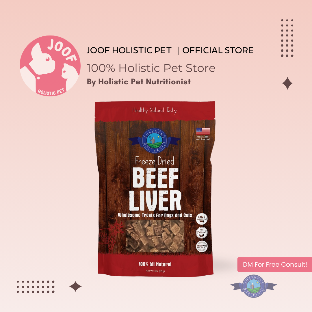 Shepherd Boy Farms Beef Liver (3oz) Freeze Dried Organ Training Treat for Dogs and Cats