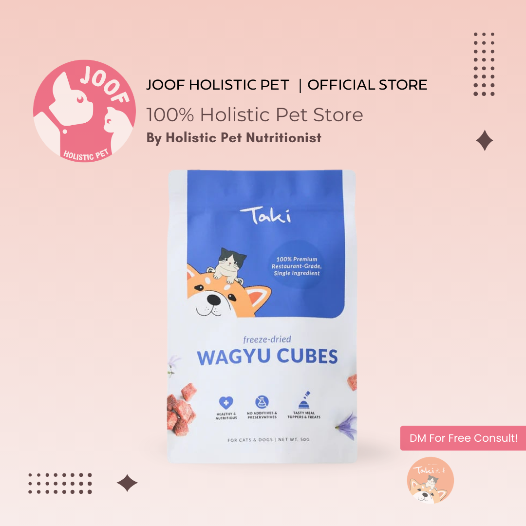 Taki Pets Wagyu Cubes (50g) Freeze Dried High Value Training Treat for Dogs and Cats