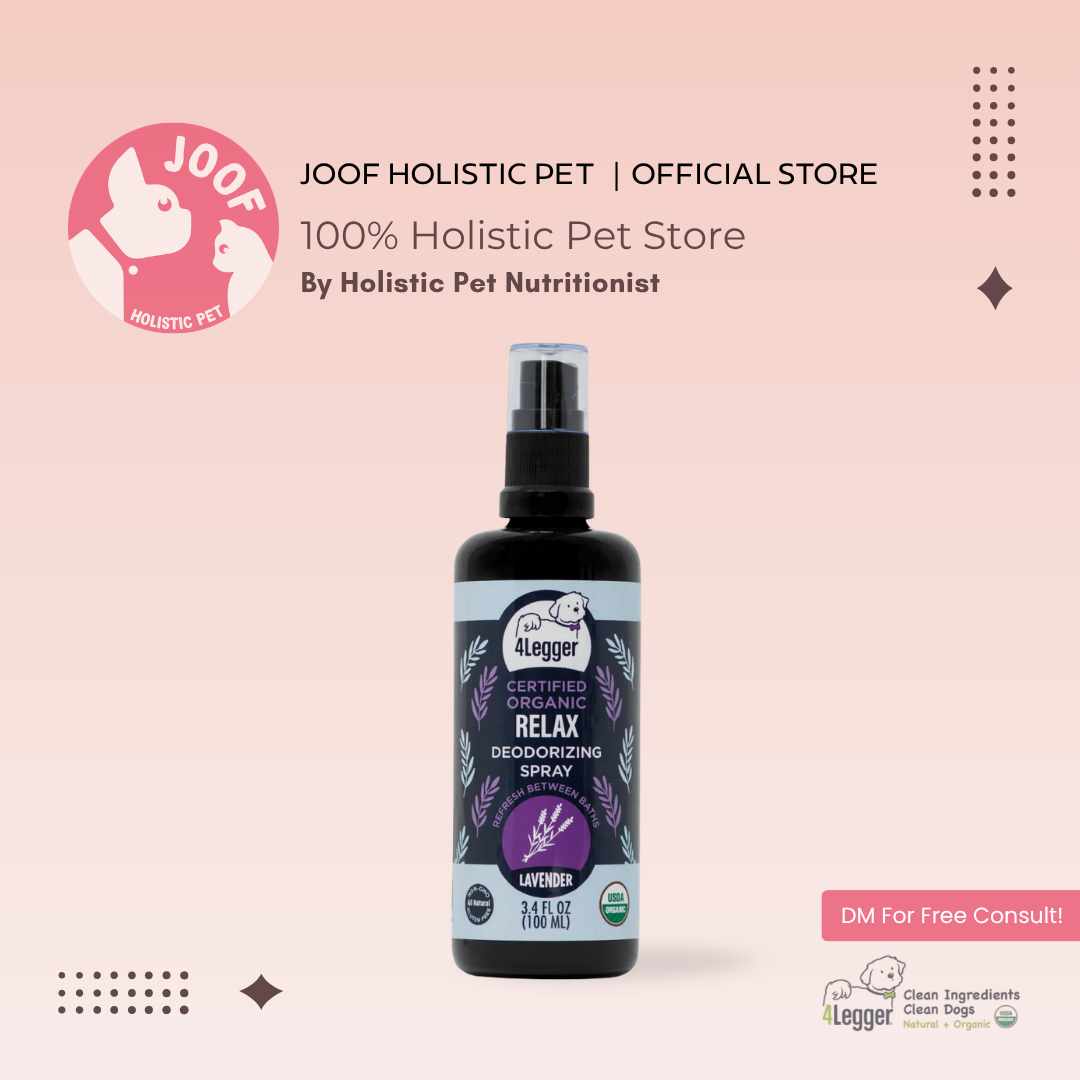 4Legger Relax Lavender Deodorizing Spray (3.4oz) USDA Organic Alcohol Free Calming Dog Perfume