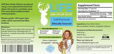 Dr Judy Morgan's LIFE Deer Antler Velvet - Joint Health Support | Holistic Healthcare for Dogs, Cats and Pet Parents