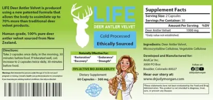 Dr Judy Morgan's LIFE Deer Antler Velvet - Joint Health Support | Holistic Healthcare for Dogs, Cats and Pet Parents