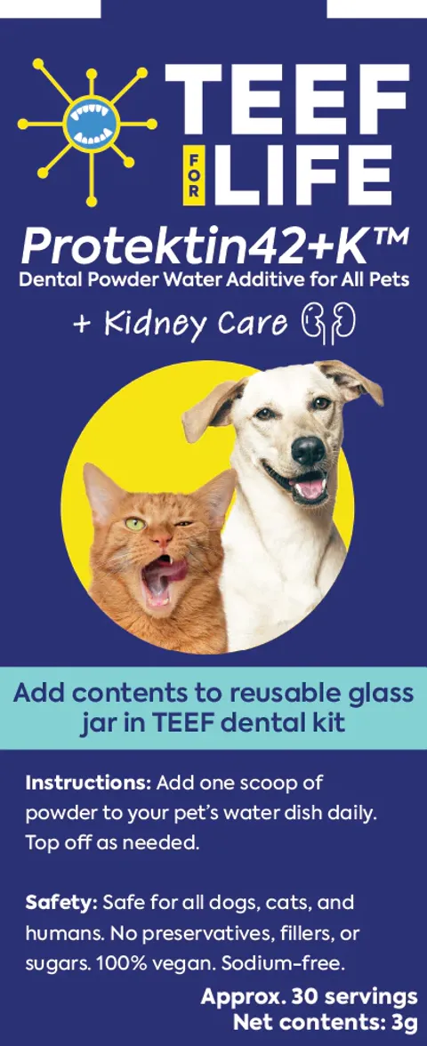 TEEF for Life Protektin42+K Dental Kit | Prebiotic Dental Powder for ALL pets (Sodium-free) | Holistic Healthcare for Dogs and Cats