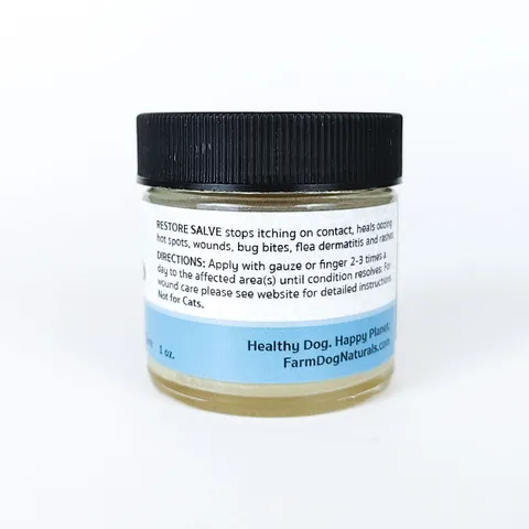 Farm Dog Naturals Restore Salve | Itch Relief Hot Spot Rash Inflamed Topical Support | Holistic Grooming Care for Dogs