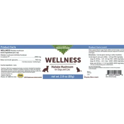 Animal Essentials Maitake Wellness Mushroom (80g) | Immune Diabetes Cancer Support | Holistic Healthcare for Dogs & Cats