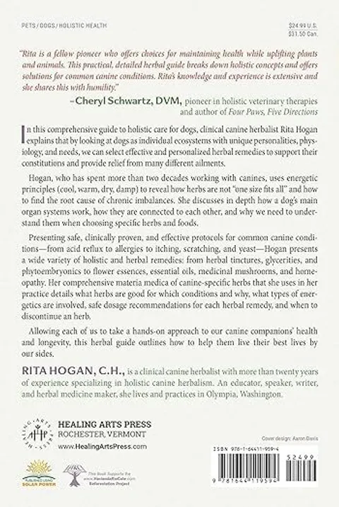 Rita Hogan The Herbal Dog Book - Holistic Canine Herbalism Application & Practice | Pet Natural Care & Health Support Book