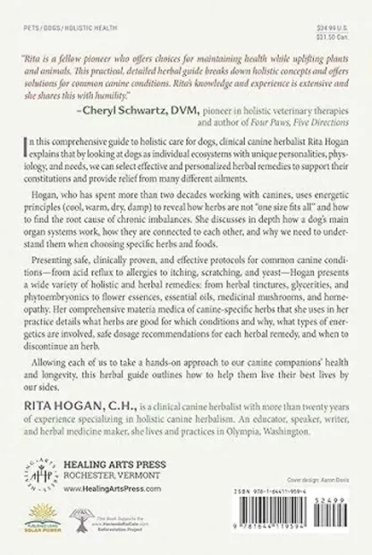 Rita Hogan The Herbal Dog Book - Holistic Canine Herbalism Application & Practice | Pet Natural Care & Health Support Book
