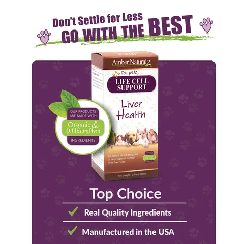 Amber Naturalz Life Cell Support® | Liver & Lymphatic Support | Holistic Healthcare for Dogs and Cats