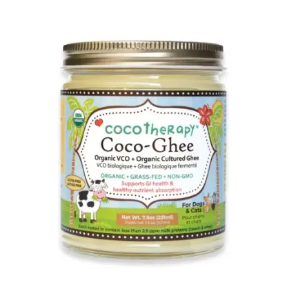 CocoTherapy Coco-Ghee (7.5oz) | Gut, Digestion, Nutrient Absorption, Skin Support | Holistic Healthcare for Dogs, Cats and Pet Parents