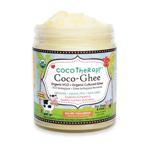 CocoTherapy Coco-Ghee (7.5oz) | Gut, Digestion, Nutrient Absorption, Skin Support | Holistic Healthcare for Dogs, Cats and Pet Parents