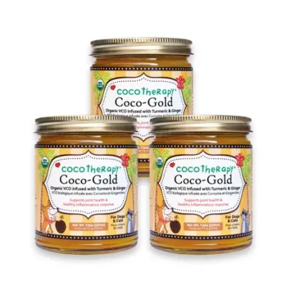 CocoTherapy Coco-Gold (7.5oz) | USDA Certified Organic Coconut Oil infused with Organic Turmeric and Organic Ginger