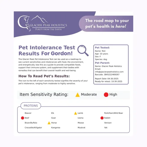 Glacier Peak Pet Intolerance Test | Food & Environmental Sensitivity Test | Holistic Healthcare for Dogs & Cats