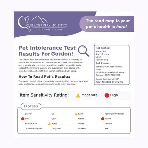 Glacier Peak Pet Intolerance Test | Food & Environmental Sensitivity Test | Holistic Healthcare for Dogs & Cats