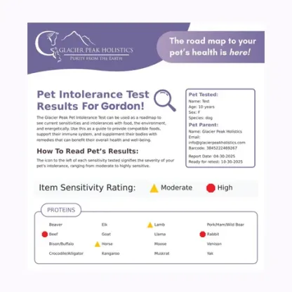 Glacier Peak Pet Intolerance Test | Food & Environmental Sensitivity Test | Holistic Healthcare for Dogs & Cats