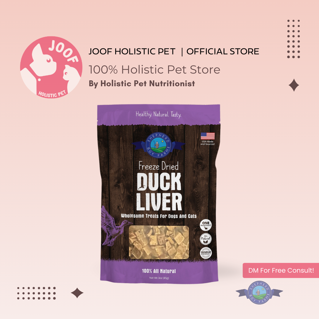 Shepherd Boy Farms Duck Liver (3oz) Freeze Dried Novel Protein Organ Training Treat for Dogs and Cats