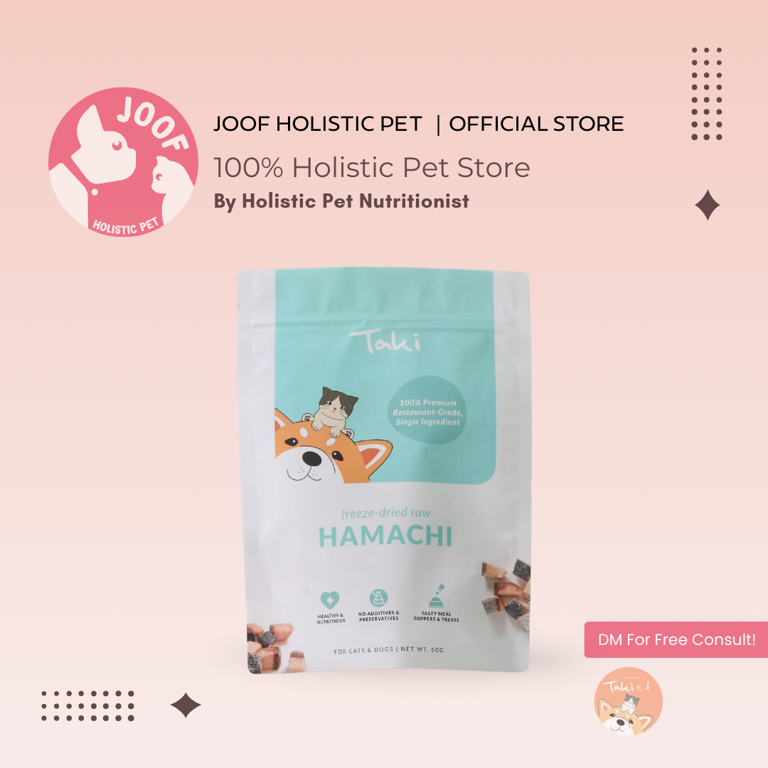 Taki Pets Hamachi Yellowtail (50g) Freeze Dried Omega 3 Skin Coat Treat for Dogs and Cats