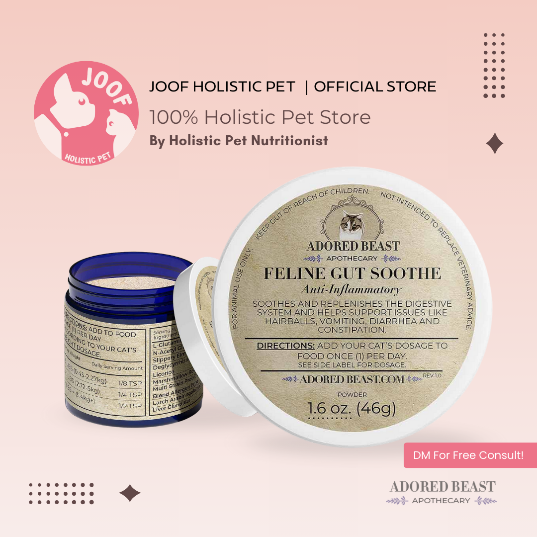 Adored Beast Feline Gut Soothe (46g) Cat Probiotic Diarrhea IBD Loose Stool Support for Cats