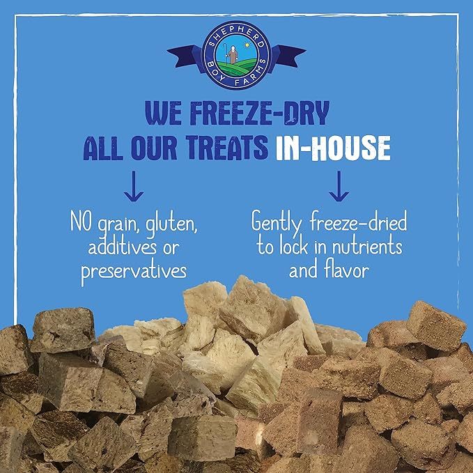 Shepherd Boy Farms Lamb Hearts | Freeze-Dried Treats Whole Food Toppers For Dogs and Cats | Premium Pet Treats