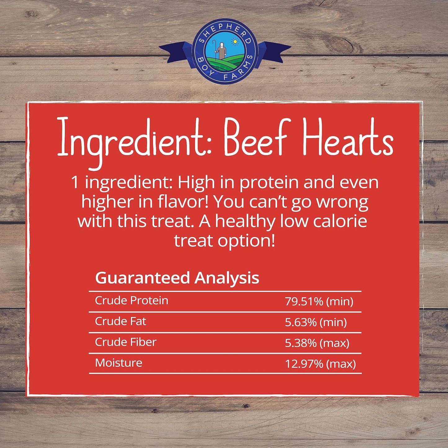 Shepherd Boy Farms Beef Hearts | Freeze-Dried Treats Whole Food Toppers For Dogs and Cats | Premium Pet Treats