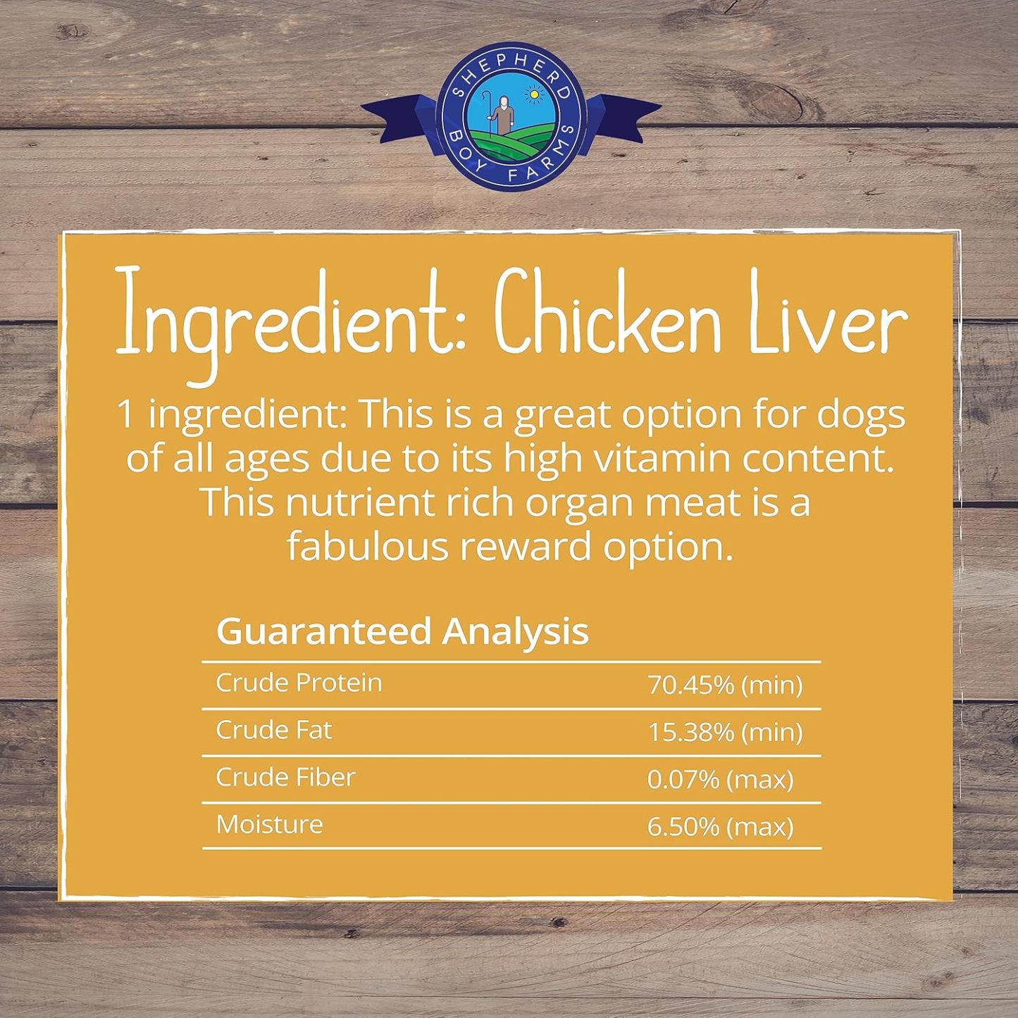 Shepherd Boy Farms Chicken Liver (3oz) Freeze Dried Organ Training Treat for Dogs and Cats