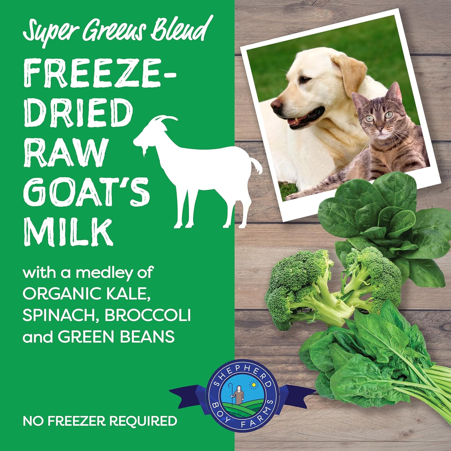 Shepherd Boy Farms Greens Blend Raw Goat Milk (1oz & 2oz) Digestive Immune Gut Support Topper for Dogs and Cats