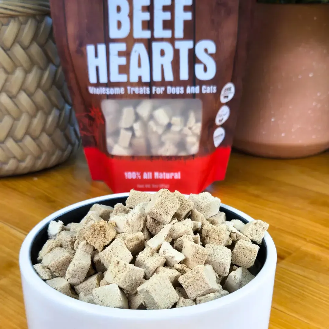 Shepherd Boy Farms Beef Hearts | Freeze-Dried Treats Whole Food Toppers For Dogs and Cats | Premium Pet Treats