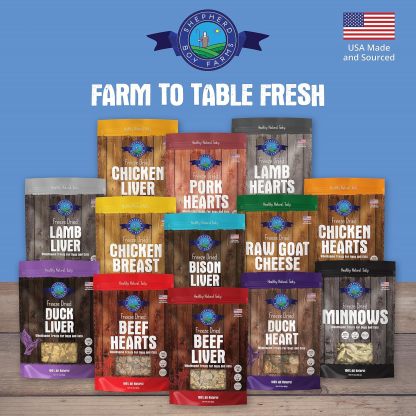 Shepherd Boy Farms Chicken Hearts | Freeze-Dried Treats Whole Food Toppers For Dogs and Cats | Premium Pet Treats
