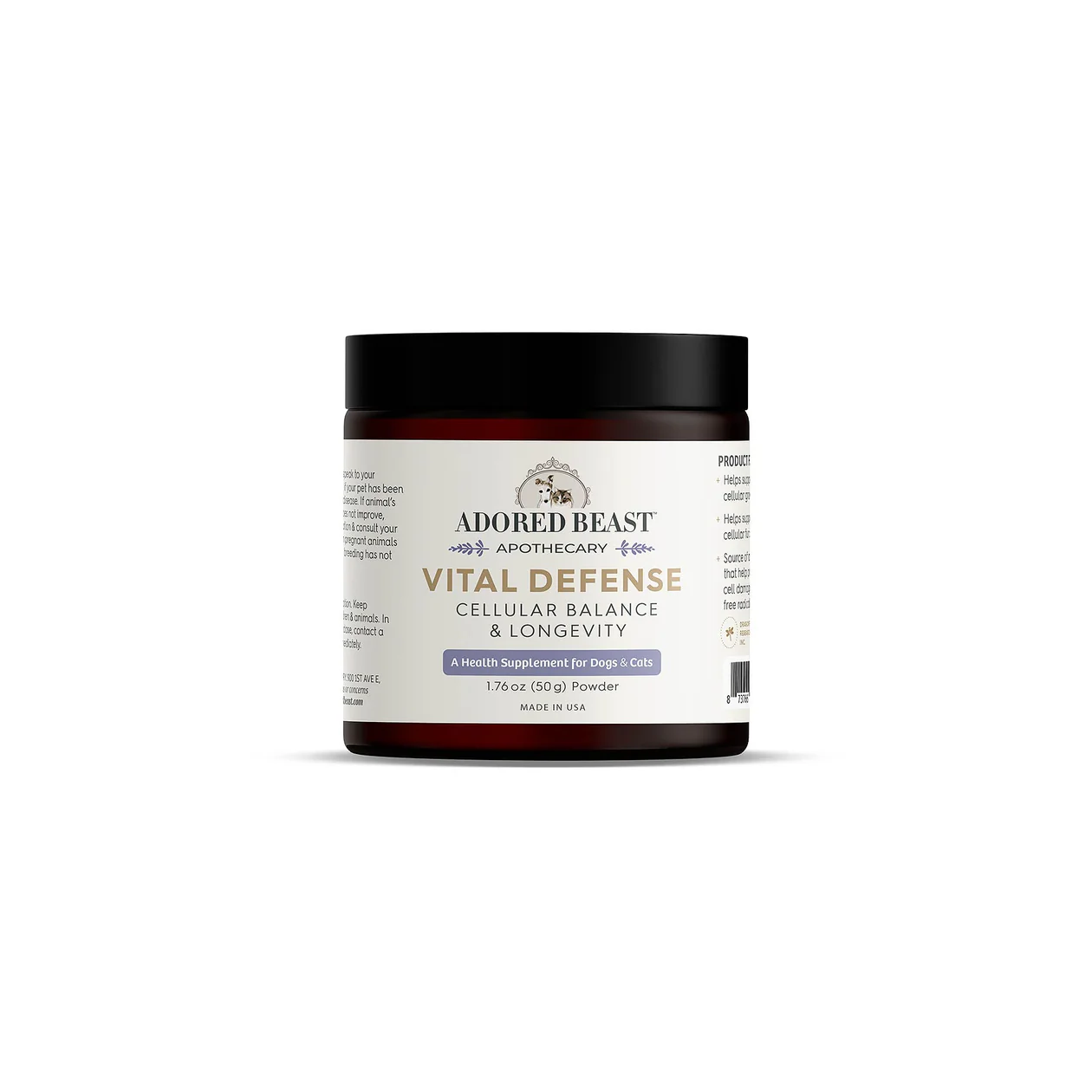 Adored Beast Vital Defense | Super Antioxidant Immune Cellular Support | Holistic Healthcare for Dogs & Cats