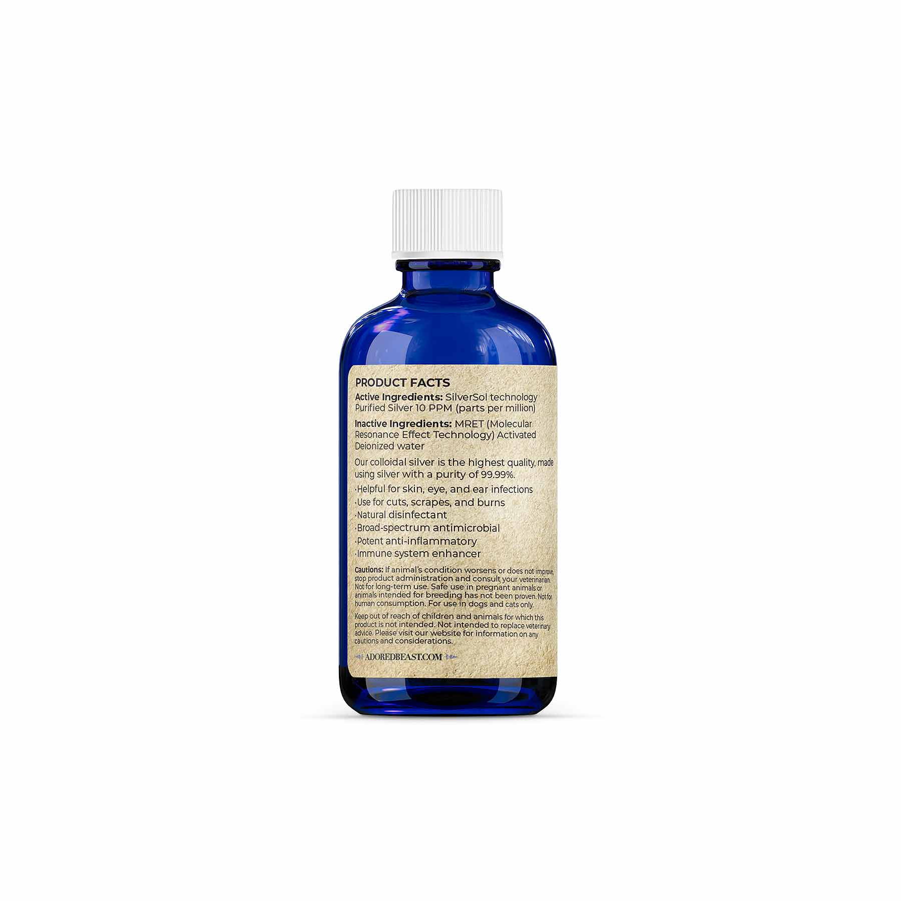Adored Beast Colloidal SilverSol (60ml) Antiviral Antifungal Immune Support for Dogs and Cats