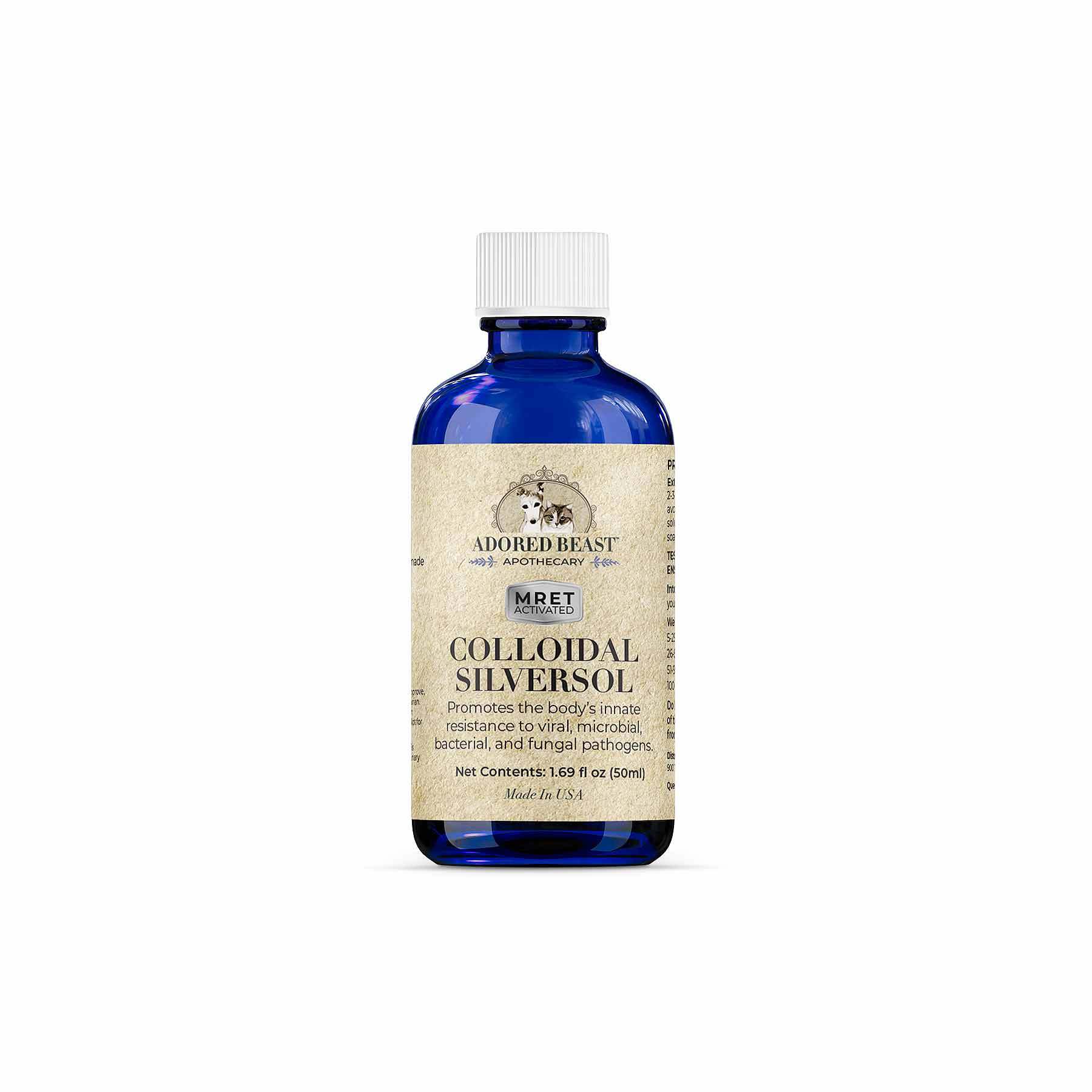 Adored Beast Colloidal SilverSol (60ml) Antiviral Antifungal Immune Support for Dogs and Cats