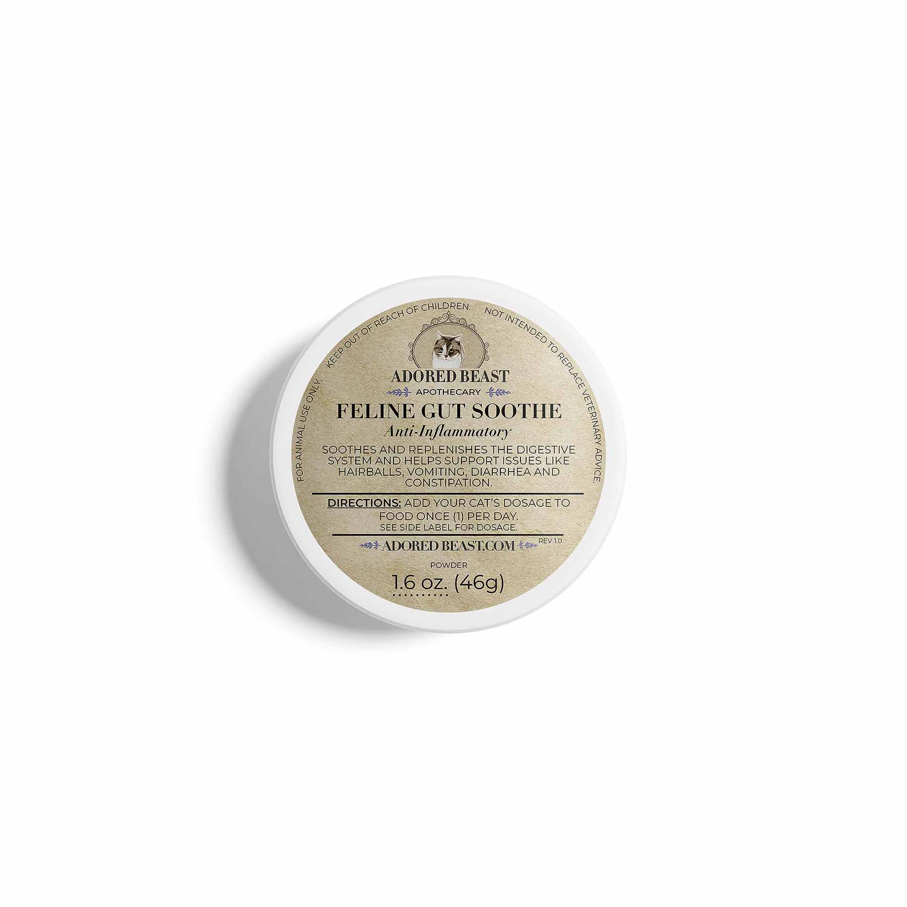 Adored Beast Feline Gut Soothe (46g) | Pre & Probiotics + Anti-Inflammatory Support | Holistic Healthcare for Cats