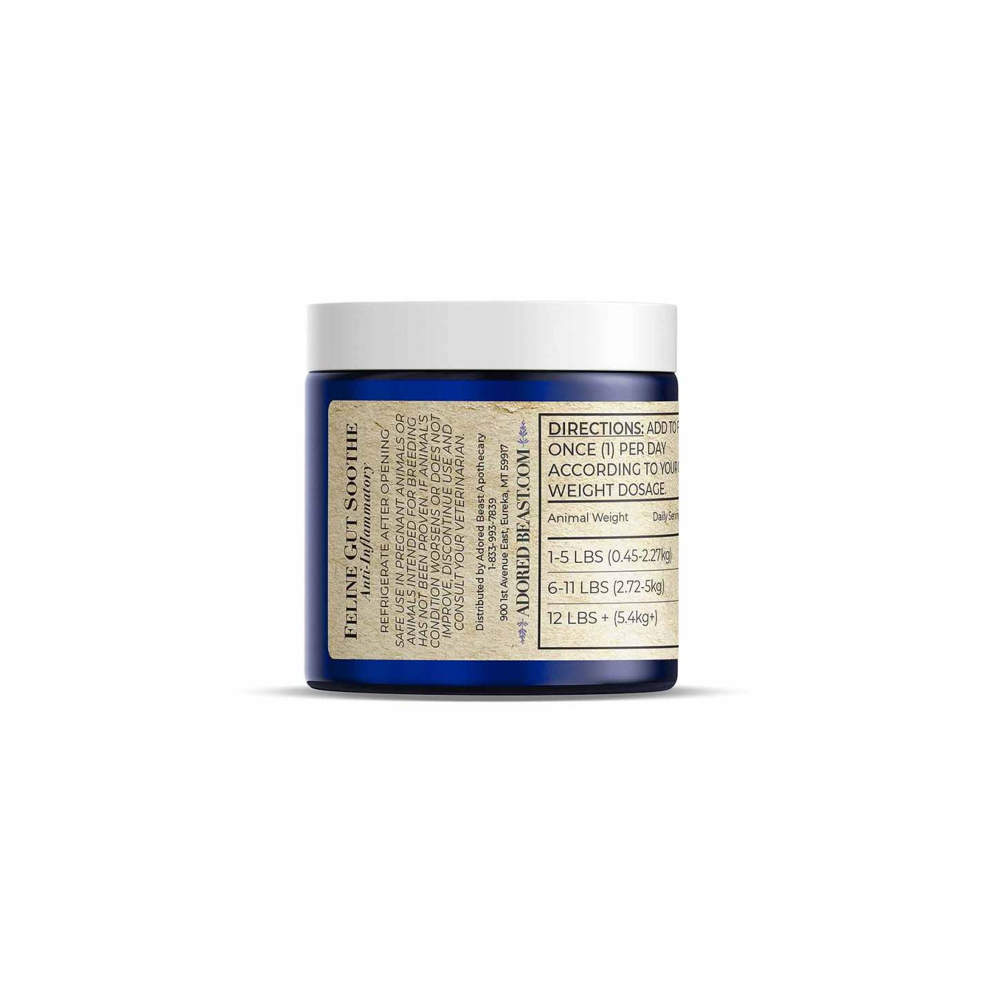 Adored Beast Feline Gut Soothe (46g) | Pre & Probiotics + Anti-Inflammatory Support | Holistic Healthcare for Cats