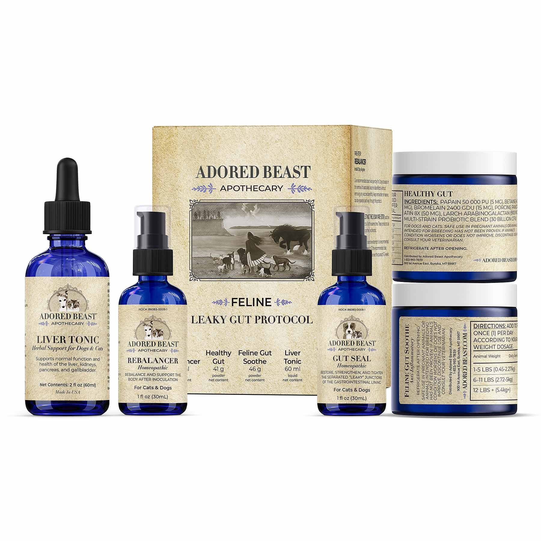 Adored Beast Feline Leaky Gut Protocol Leaky Gut IBD Gut Repair Immune Support for Cats