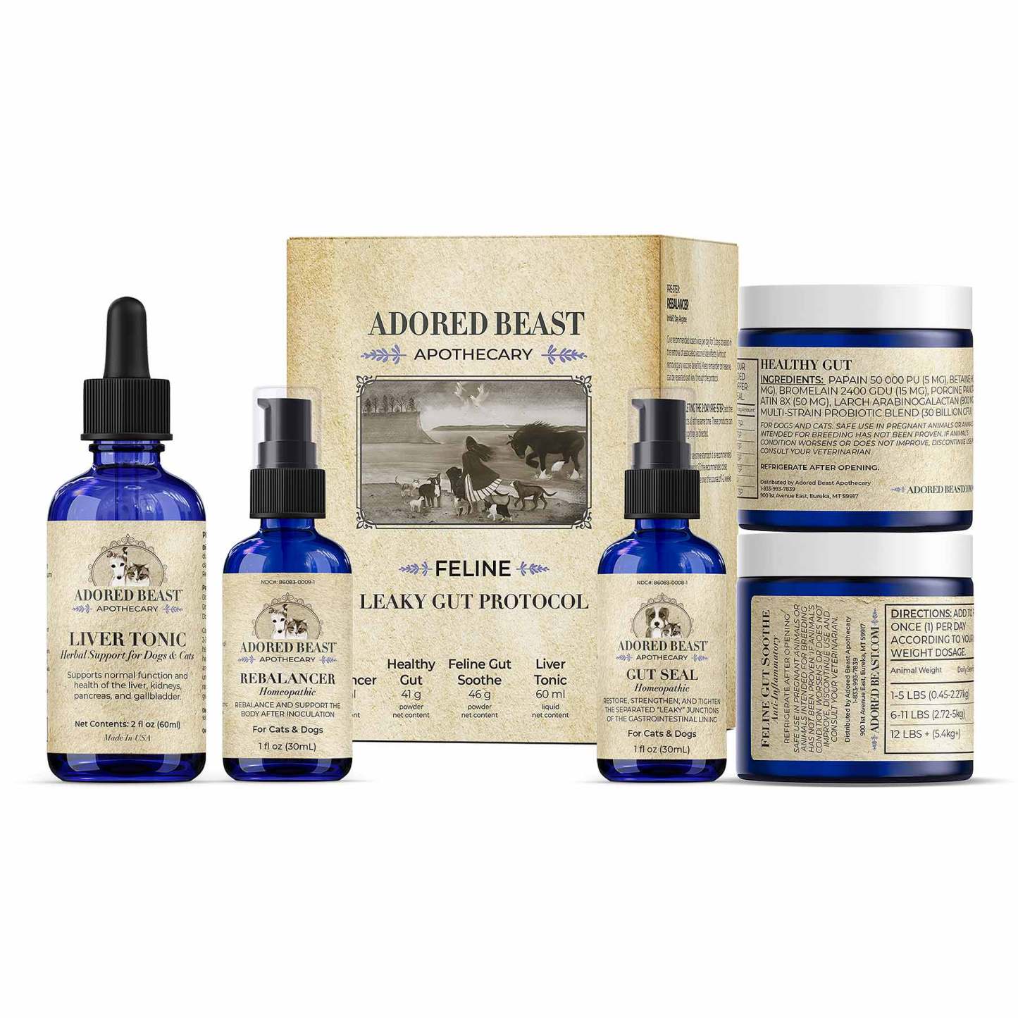 Adored Beast Feline Leaky Gut Protocol Leaky Gut IBD Gut Repair Immune Support for Cats