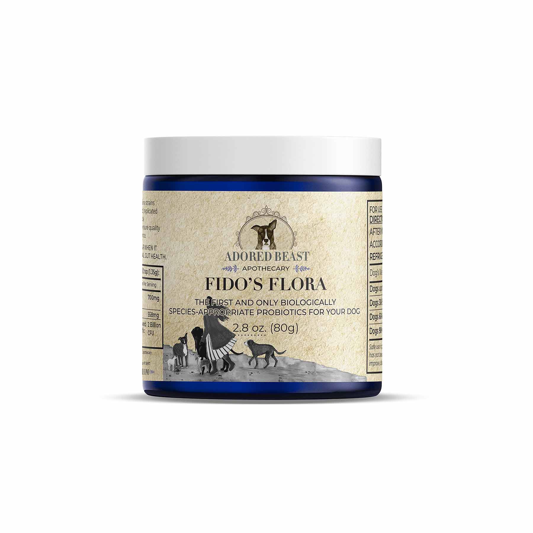 Adored Beast Fido's Flora | Species Appropriate Pre & Probiotics Immune Modulator | Holistic Healthcare for Dogs