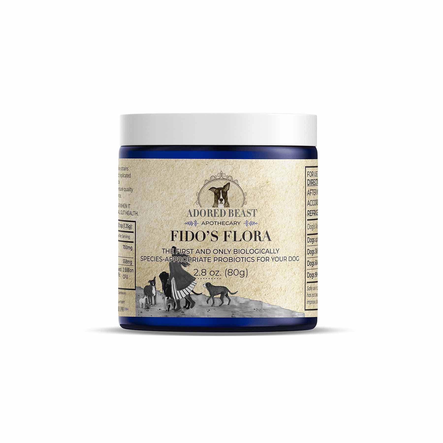 Adored Beast Fido's Flora | Species Appropriate Pre & Probiotics Immune Modulator | Holistic Healthcare for Dogs