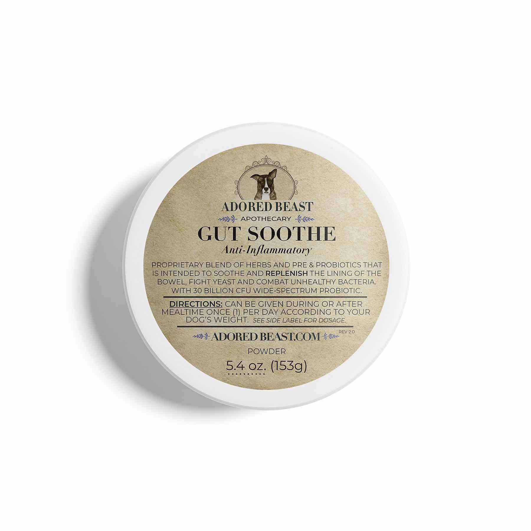 Adored Beast Gut Soothe | Pre & Probiotics Diarrhea IBD Support | Holistic Healthcare for Dogs and Cats