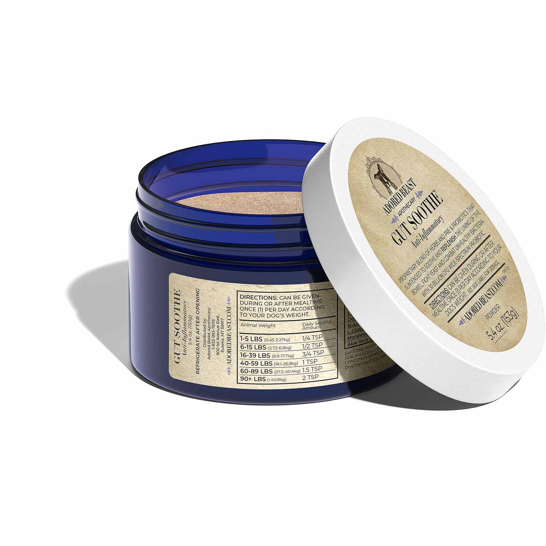 Adored Beast Gut Soothe | Pre & Probiotics Diarrhea IBD Support | Holistic Healthcare for Dogs and Cats
