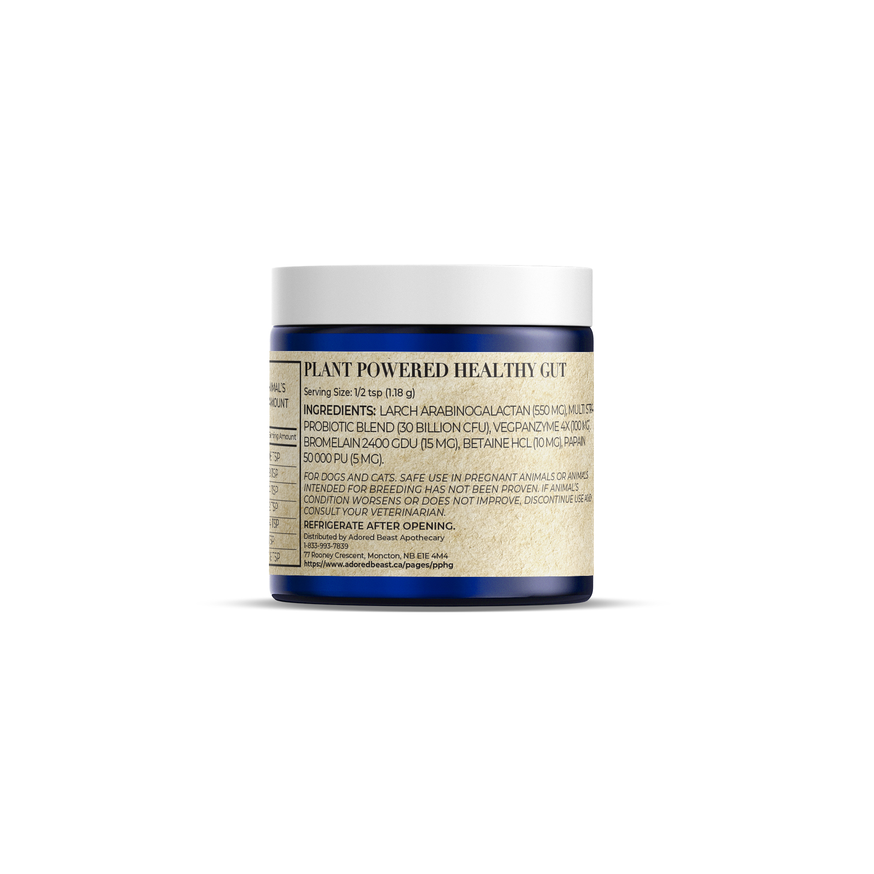 Adored Beast Plant Powered Healthy Gut (41g & 83g) Digestive Enzyme Probiotic Gut Health Support for Dogs and Cats