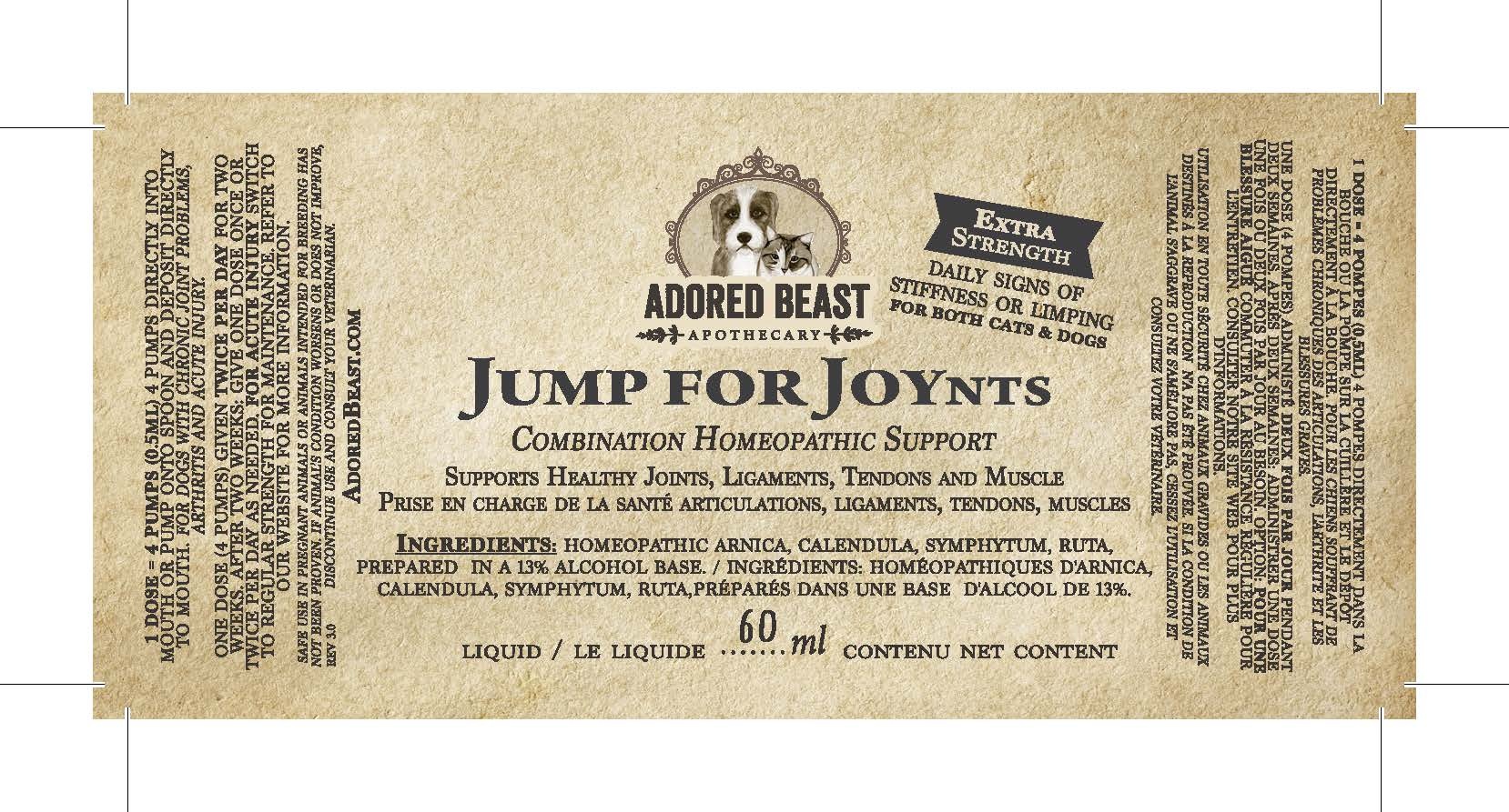 Adored Beast Jump For Joynts (60ml) Joint Hip Mobility Arthritis Pain Support for Dogs and Cats