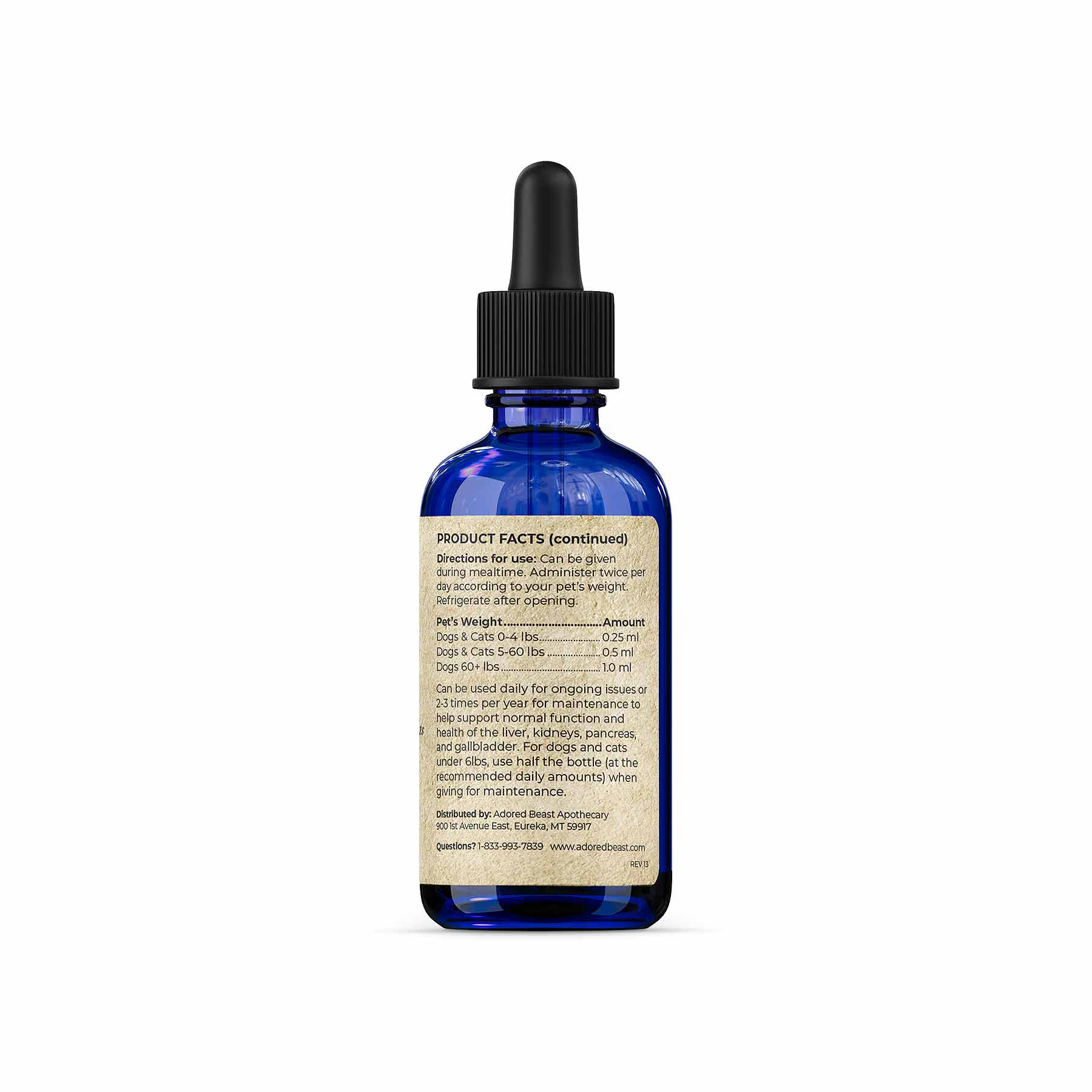 Adored Beast Liver Tonic (60ml) Liver Kidney Detox Organ Support for Dogs and Cats